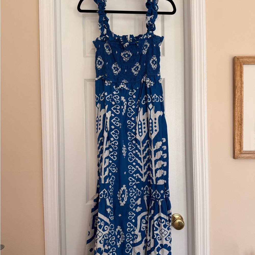 Blue and White Maxi Dress